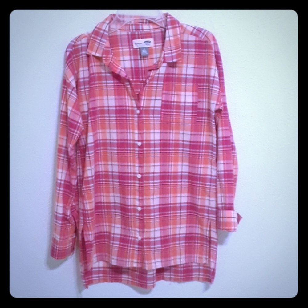 Girls Boyfriend Style Flannel Shirt